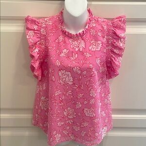 J Marie pink floral Millie top sz xs